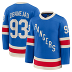 Kooe NY.Rangers #93 Mika Zibanejad Blue Centennial Premium Jerseys