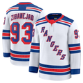 Kooe NY.Rangers #93 Mika Zibanejad White Away Premium Jerseys