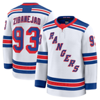 Kooe NY.Rangers #93 Mika Zibanejad White Away Premium Jerseys