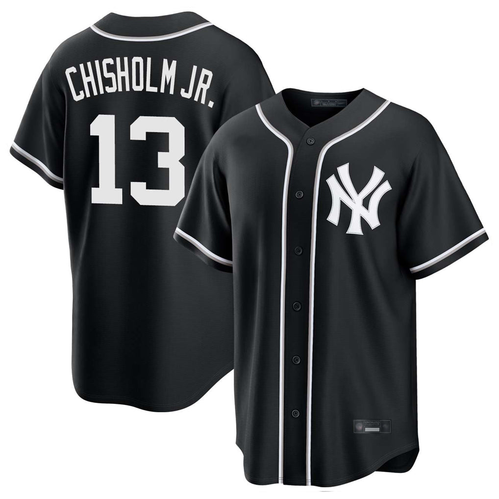 Kooe NY.Yankees #13 Jazz Chisholm Jr Player Black Out Game Stitched Jerseys