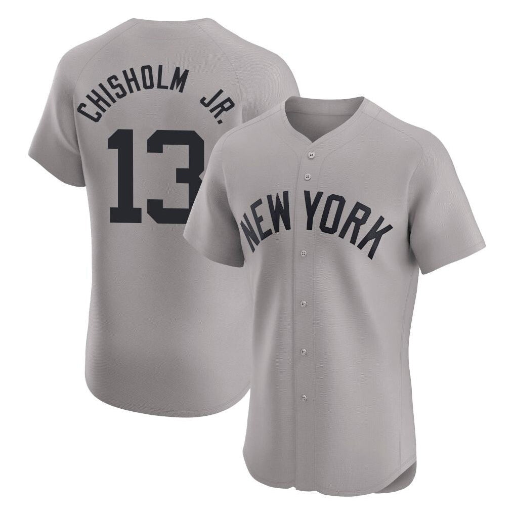 Kooe NY.Yankees #13 Jazz Chisholm Jr Player Gray Limited Elite Home Stitched Jerseys