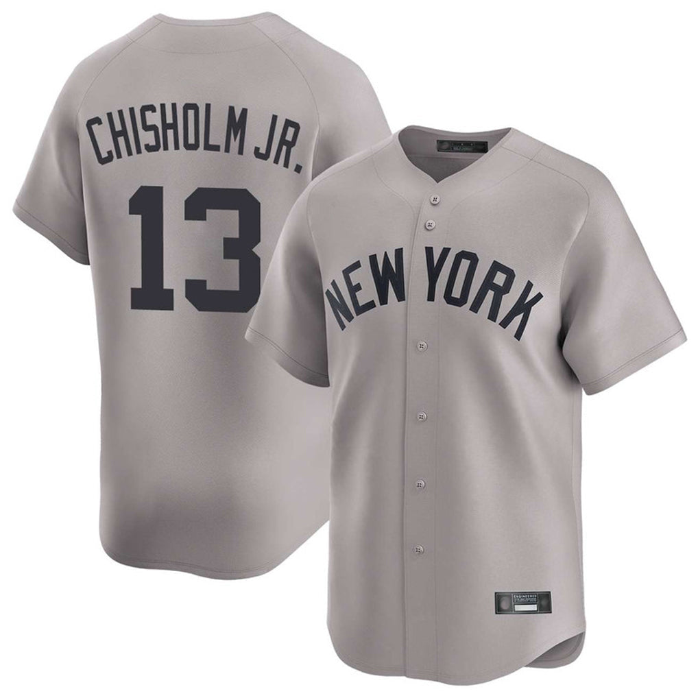 Kooe NY.Yankees #13 Jazz Chisholm Jr Player Gray Limited Home Stitched Jerseys