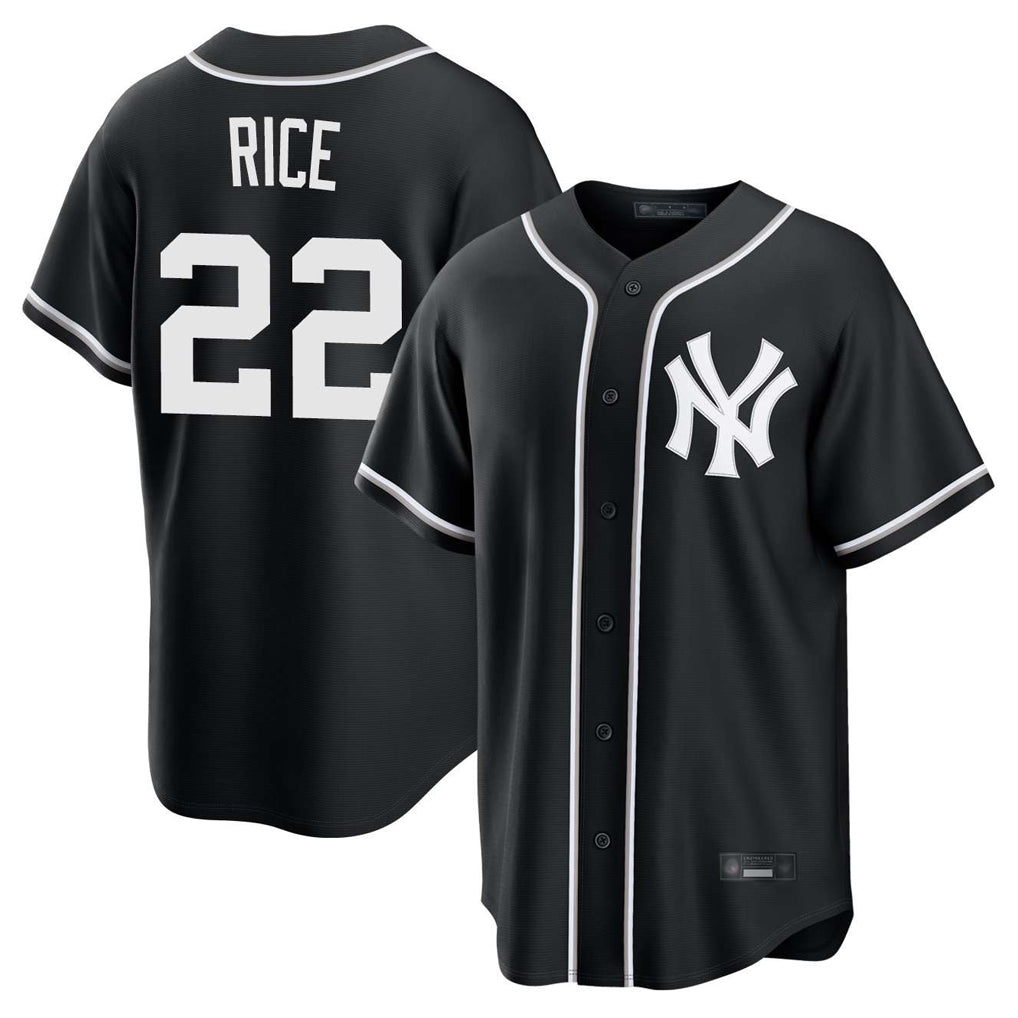 Kooe NY.Yankees #22 Ben Rice Player Black Out Game Home Stitched Jerseys