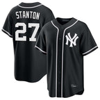 Kooe NY.Yankees #27 Giancarlo Stanton Player Black Out Game Home Stitched Jerseys