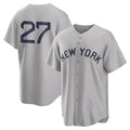 Kooe NY.Yankees #27 Giancarlo Stanton Player Gray Field of Dreams Game Stitched Jerseys