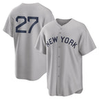 Kooe NY.Yankees #27 Giancarlo Stanton Player Gray Field of Dreams Game Stitched Jerseys