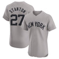 Kooe NY.Yankees #27 Giancarlo Stanton Player Gray Limited Elite Home Stitched Jerseys