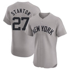 Kooe NY.Yankees #27 Giancarlo Stanton Player Gray Limited Elite Home Stitched Jerseys