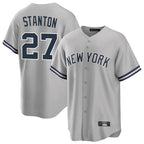 Kooe NY.Yankees #27 Giancarlo Stanton Player Gray Road Game Stitched Jerseys