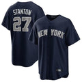 Kooe NY.Yankees #27 Giancarlo Stanton Player Navy Replica Game Stitched Jerseys