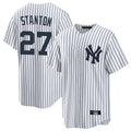 Kooe NY.Yankees #27 Giancarlo Stanton Player White Game Home Stitched Jerseys