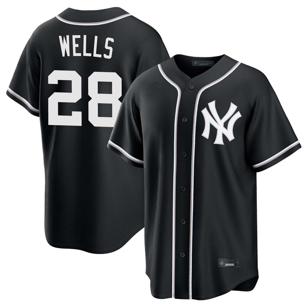 Kooe NY.Yankees #28 Austin Wells Player Black Out Game Home Stitched Jerseys
