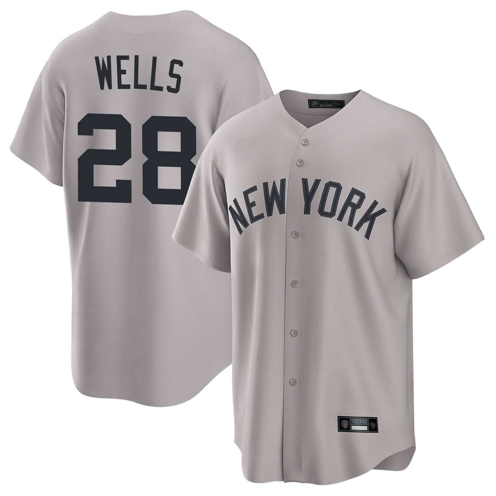 Kooe NY.Yankees #28 Austin Wells Player Gray Game Home Stitched Jerseys