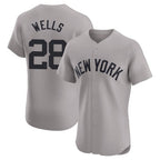Kooe NY.Yankees #28 Austin Wells Player Gray Limited Elite Home Stitched Jerseys