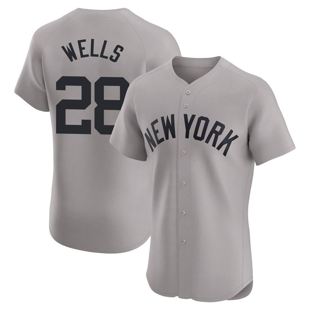 Kooe NY.Yankees #28 Austin Wells Player Gray Limited Elite Home Stitched Jerseys
