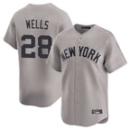 Kooe NY.Yankees #28 Austin Wells Player Gray Limited Home Stitched Jerseys
