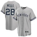 Kooe NY.Yankees #28 Austin Wells Player Gray Road Game Stitched Jerseys