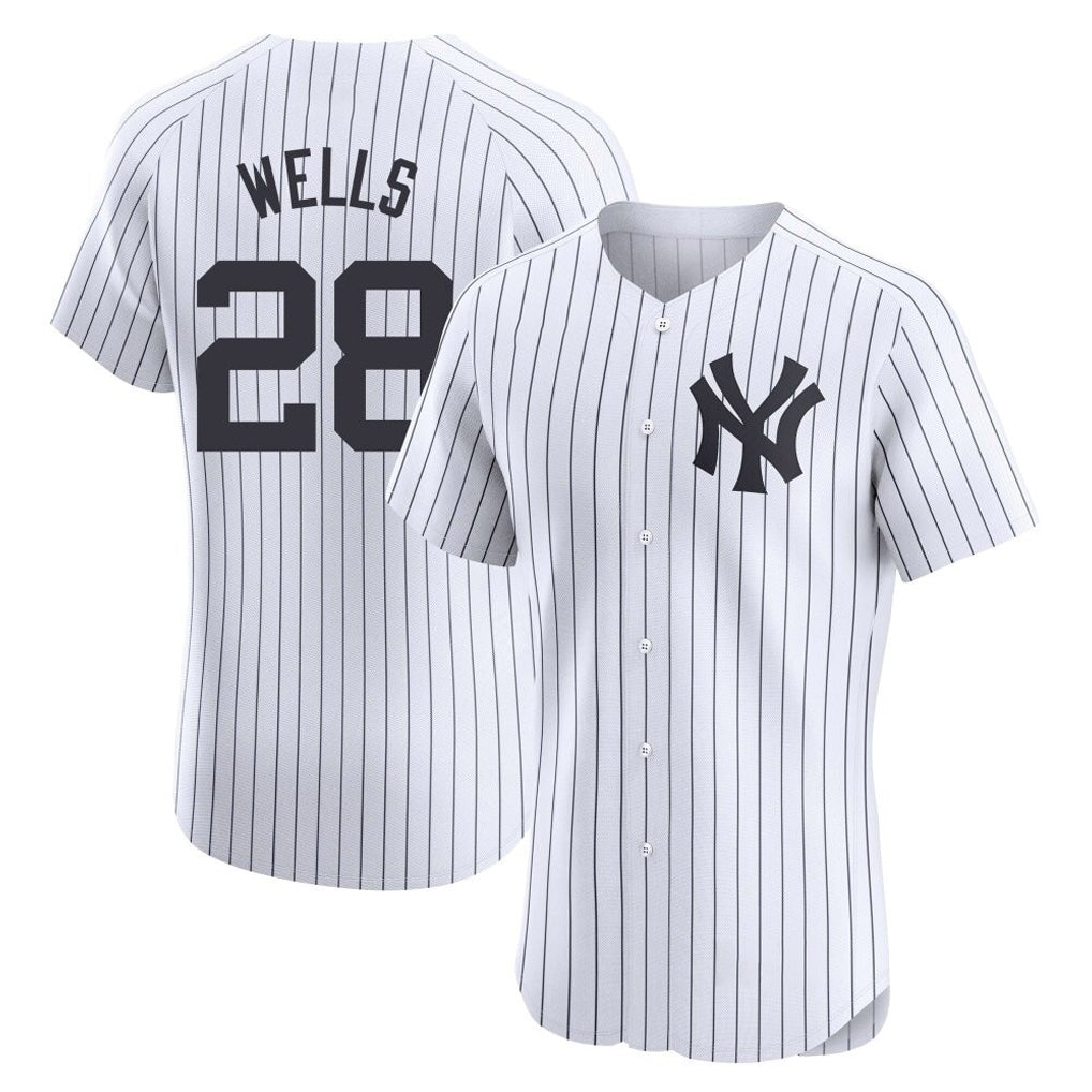 Kooe NY.Yankees #28 Austin Wells Player White Limited Elite Home Stitched Jerseys