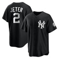 Kooe NY.Yankees #2 Derek Jeter Player Black Game Stitched Jerseys