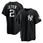 Kooe NY.Yankees #2 Derek Jeter Player Black Game Stitched Jerseys