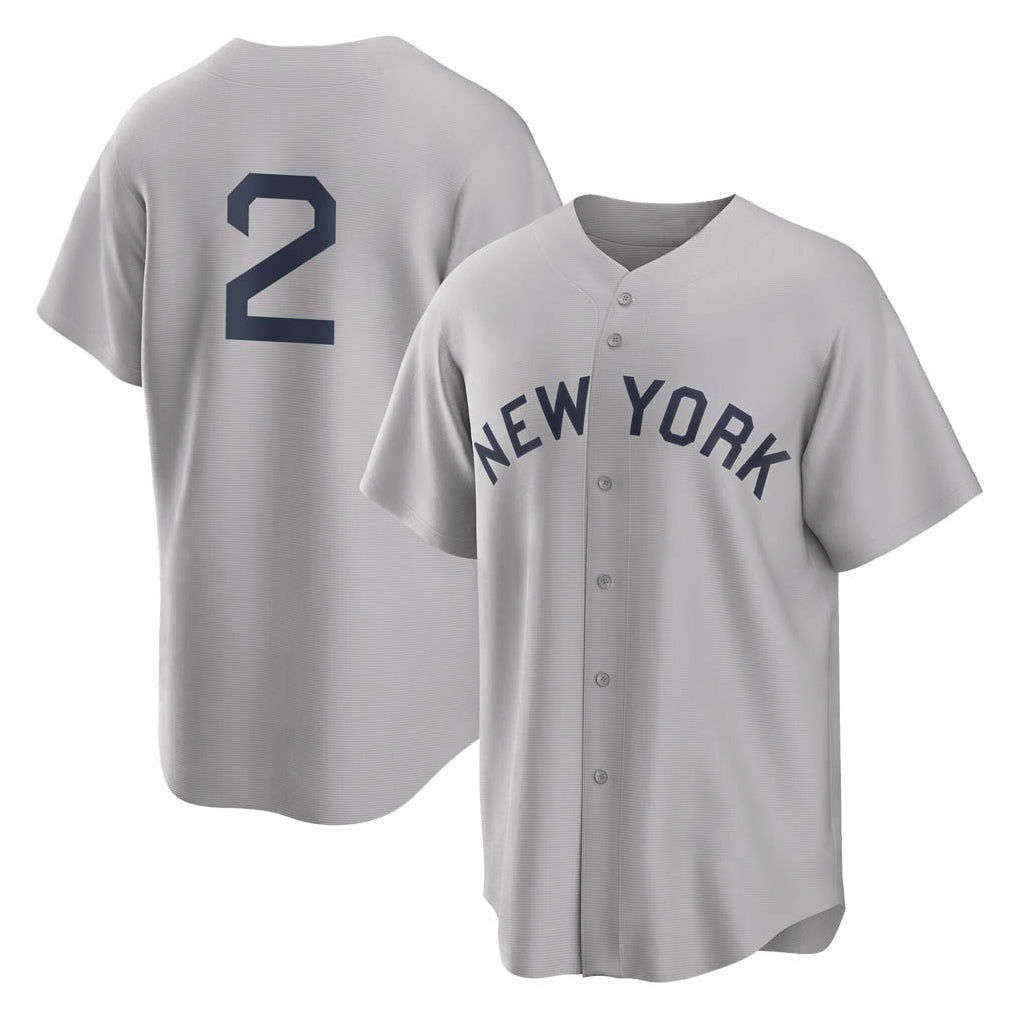 Kooe NY.Yankees #2 Derek Jeter Player Gray Field of Dreams Game Stitched Jerseys