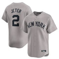 Kooe NY.Yankees #2 Derek Jeter Player Gray Limited Home Stitched Jerseys