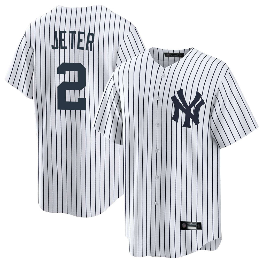 Kooe NY.Yankees #2 Derek Jeter Player White Game Home Stitched Jerseys