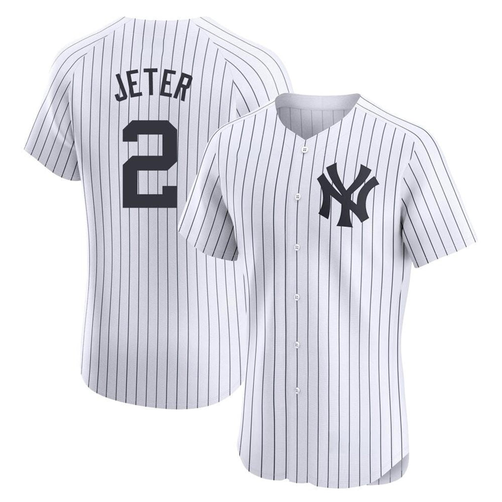 Kooe NY.Yankees #2 Derek Jeter Player White Limited Elite Home Stitched Jerseys