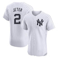 Kooe NY.Yankees #2 Derek Jeter Player White Limited Elite Home Stitched Jerseys
