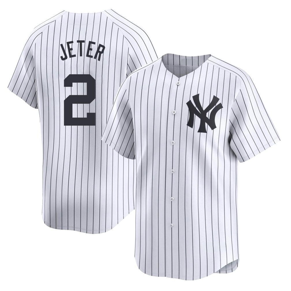 Kooe NY.Yankees #2 Derek Jeter Player White Limited Home Stitched Jerseys