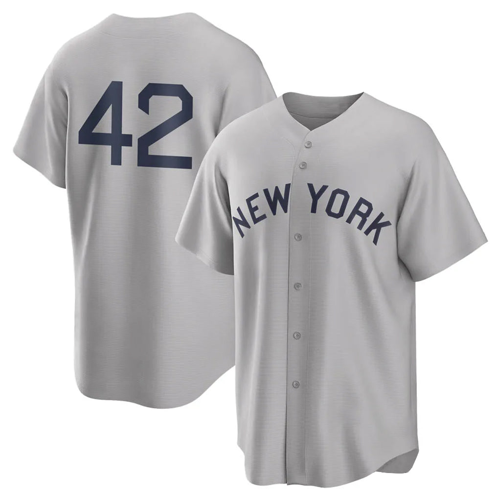 Kooe NY.Yankees #42 Mariano Rivera Player Gray Field of Dreams Game Stitched Jerseys