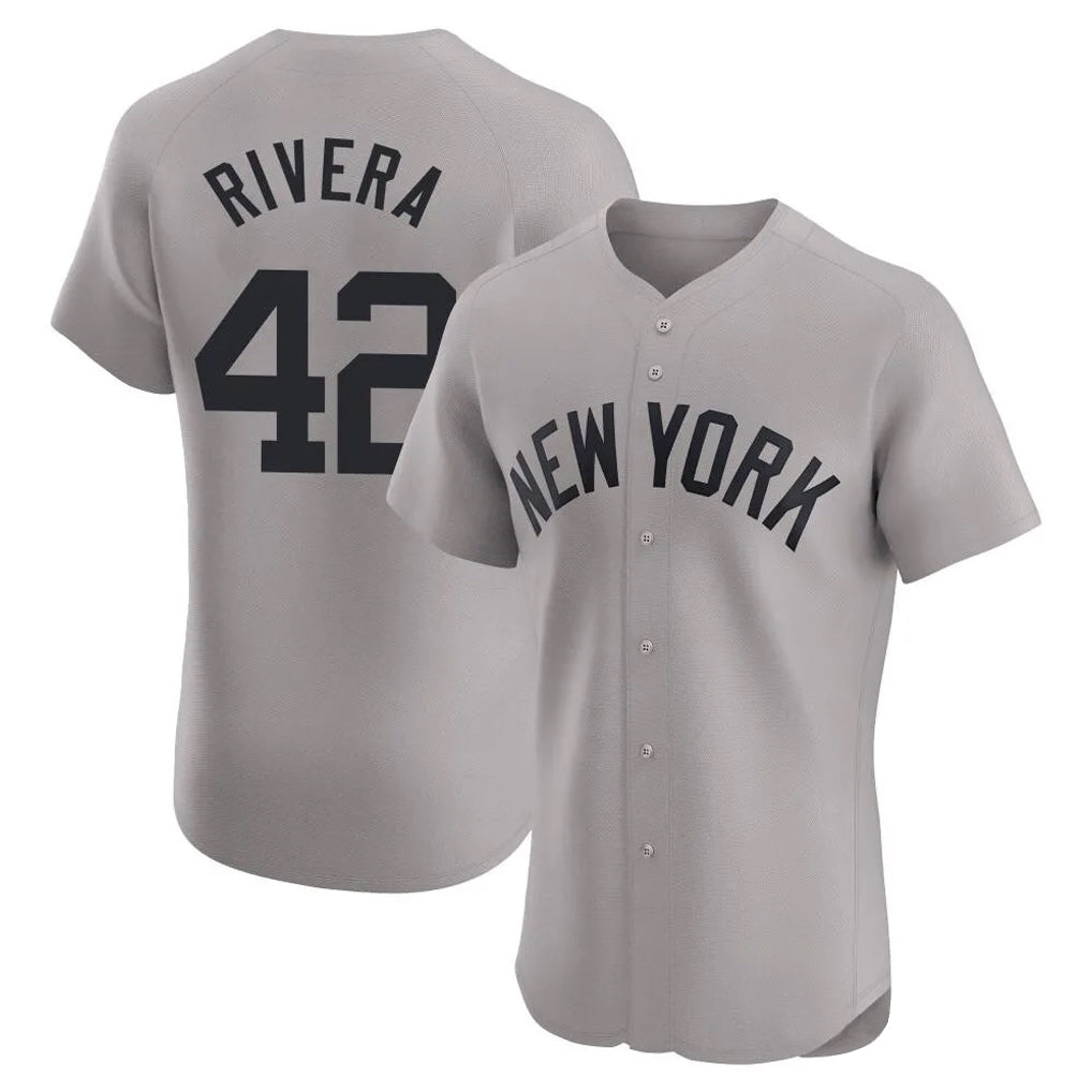 Kooe NY.Yankees #42 Mariano Rivera Player Gray Limited Elite Home Stitched Jerseys