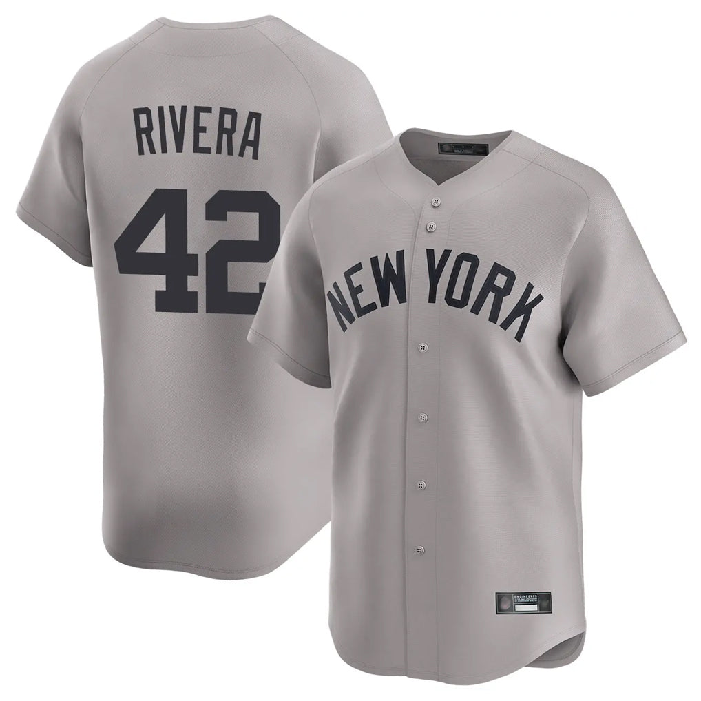 Kooe NY.Yankees #42 Mariano Rivera Player Gray Limited Home Stitched Jerseys