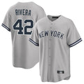 Kooe NY.Yankees #42 Mariano Rivera Player Gray Road Game Stitched Jerseys