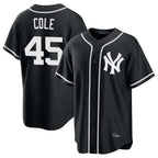 Kooe NY.Yankees #45 Gerrit Cole Player Black Out Game Home Stitched Jerseys