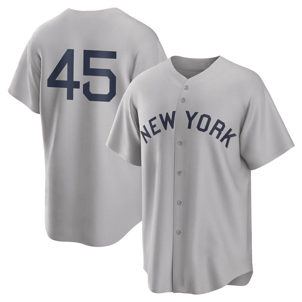 Kooe NY.Yankees #45 Gerrit Cole Player Gray Field of Dreams Game Stitched Jerseys