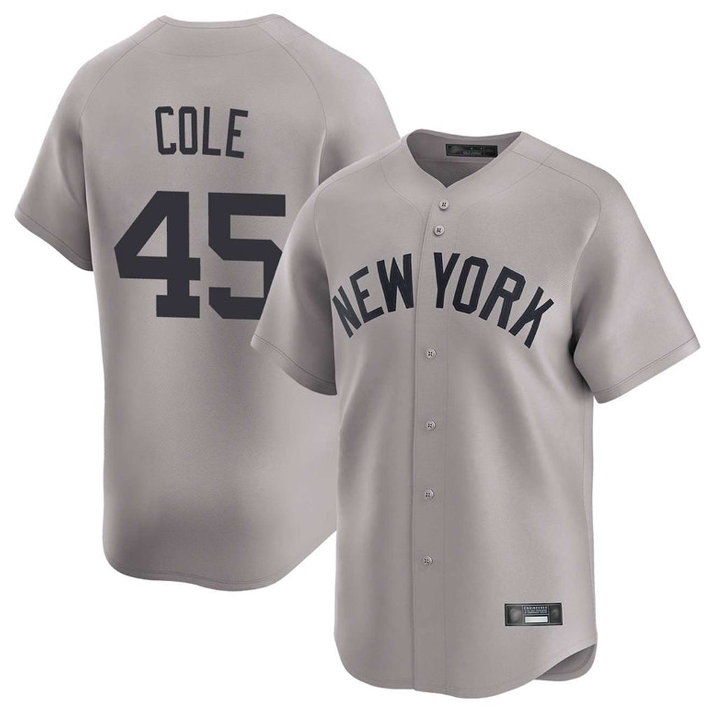 Kooe NY.Yankees #45 Gerrit Cole Player Gray Limited Home Stitched Jerseys