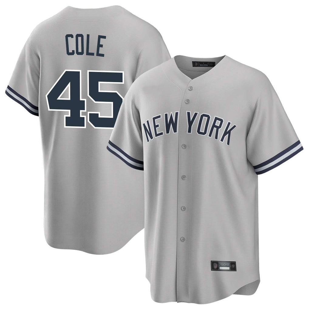 Kooe NY.Yankees #45 Gerrit Cole Player Gray Road Game Stitched Jerseys