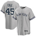 Kooe NY.Yankees #45 Gerrit Cole Player Gray Road Game Stitched Jerseys