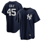 Kooe NY.Yankees #45 Gerrit Cole Player Navy Game Home Stitched Jerseys