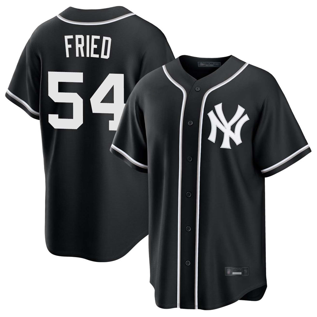 Kooe NY.Yankees #54 Max Fried Player Black Out Game Stitched Jerseys