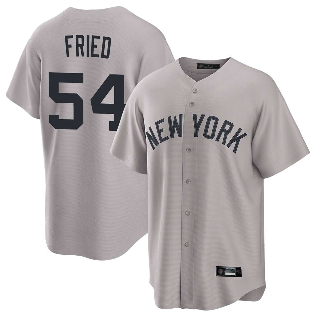 Kooe NY.Yankees #54 Max Fried Player Gray Game Home Stitched Jerseys