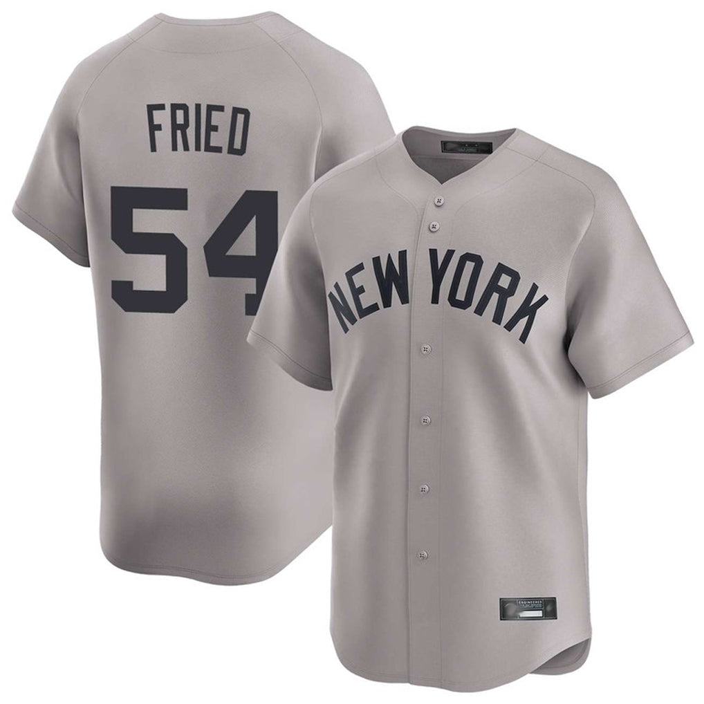 Kooe NY.Yankees #54 Max Fried Player Gray Limited Home Stitched Jerseys