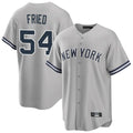 Kooe NY.Yankees #54 Max Fried Player Gray Road Game Stitched Jerseys