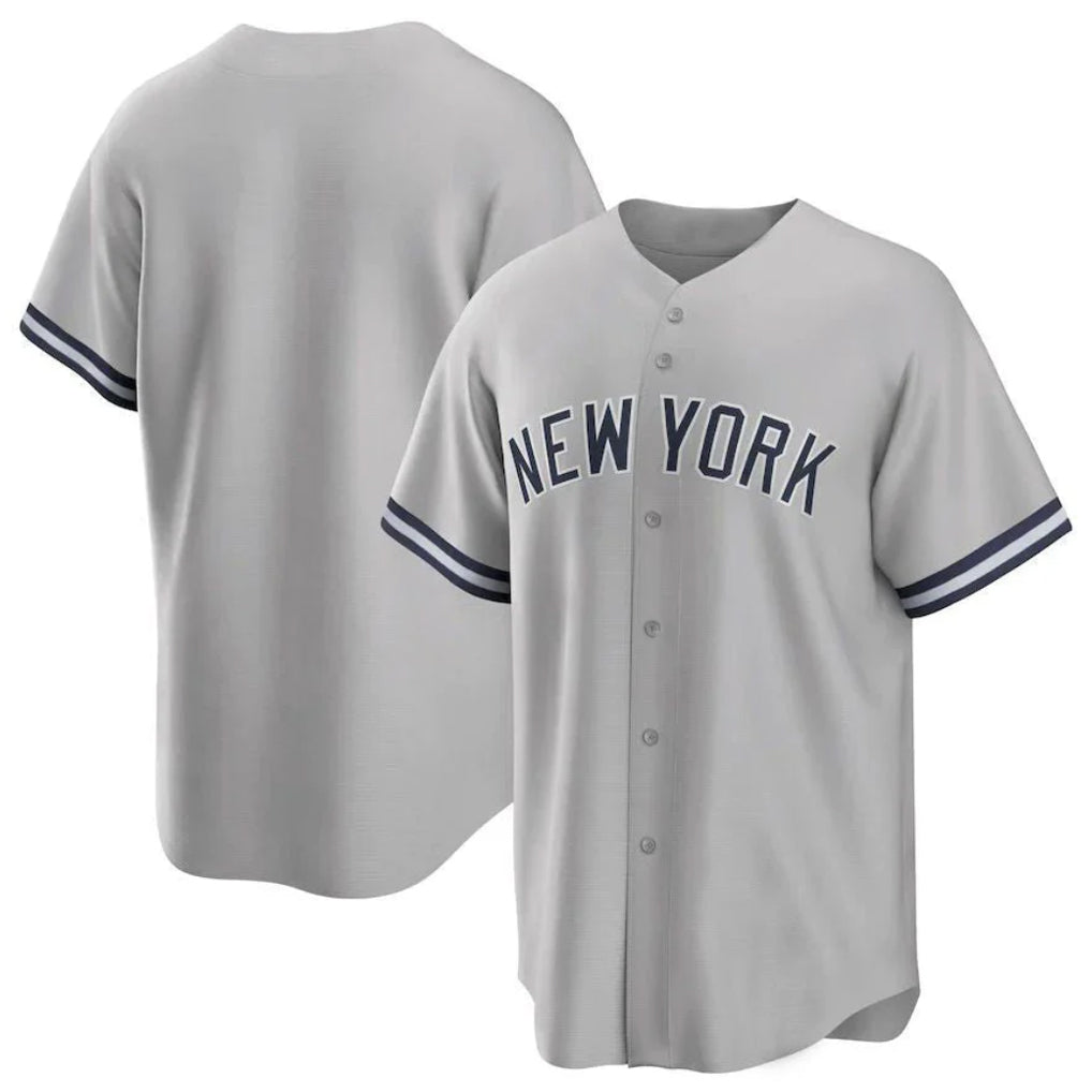 Kooe NY.Yankees Blank Player Gray Road Game Stitched Jerseys