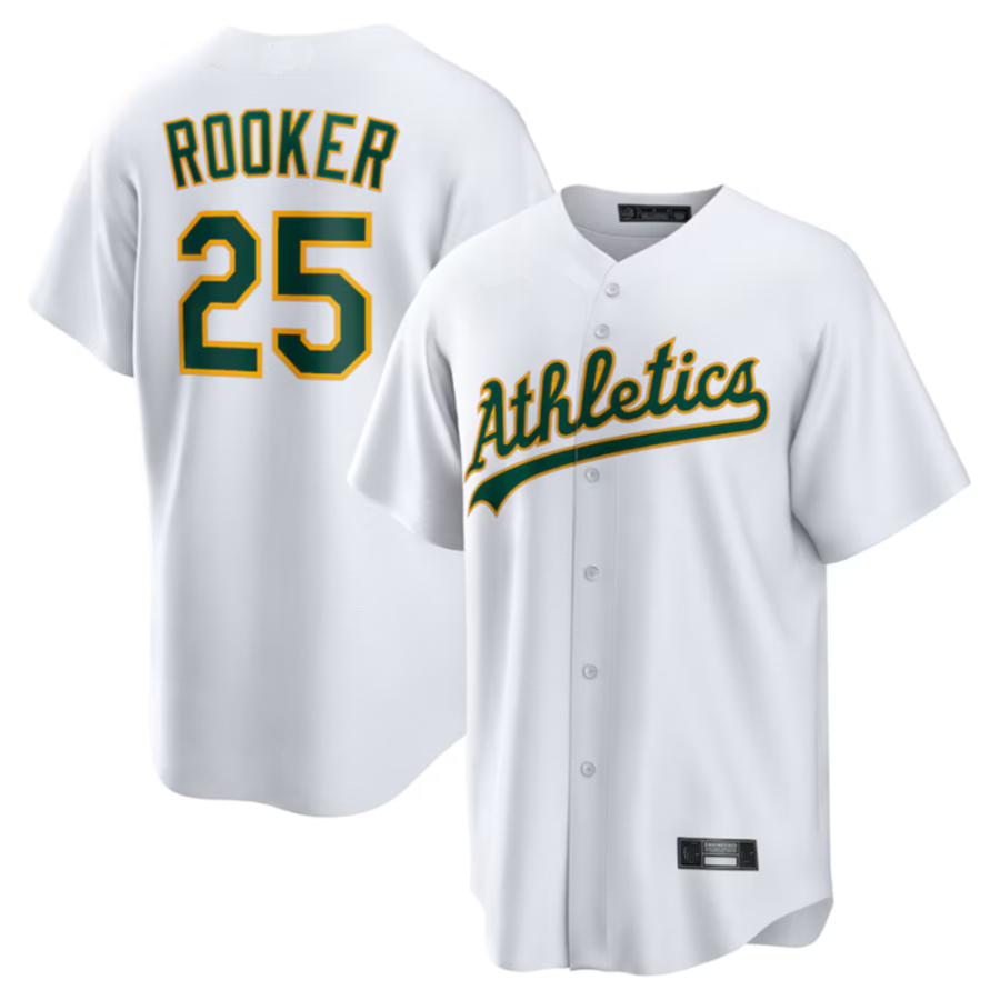 Kooe Athletics #25 Brent Rooker Player White Home Replica Jersey American Stitched Personalized Jerseys