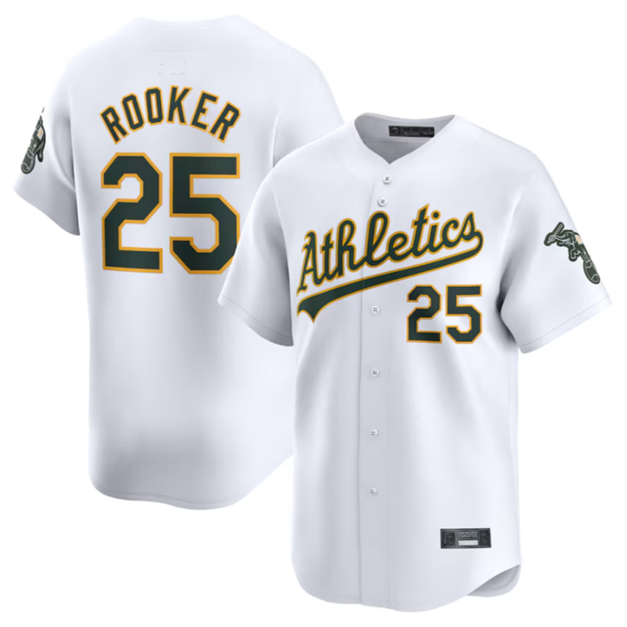 Kooe Athletics #25 Brent Rooker White Home Limited Player Jersey American Stitched Personalized Jerseys