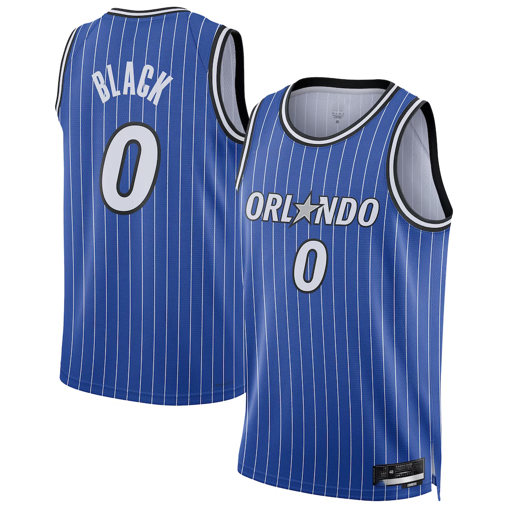 Kooe O.Magic #0 Anthony Black Blue Swingman Player Jerseys - Icon Edition