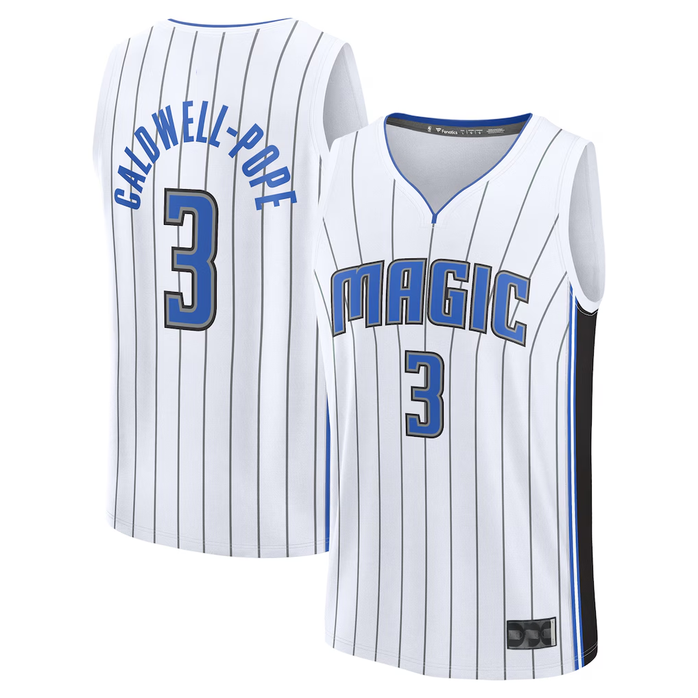 Kooe O.Magic #3 Kentavious Caldwell-Pope White Fast Break Replica Player Jerseys - Association Edition