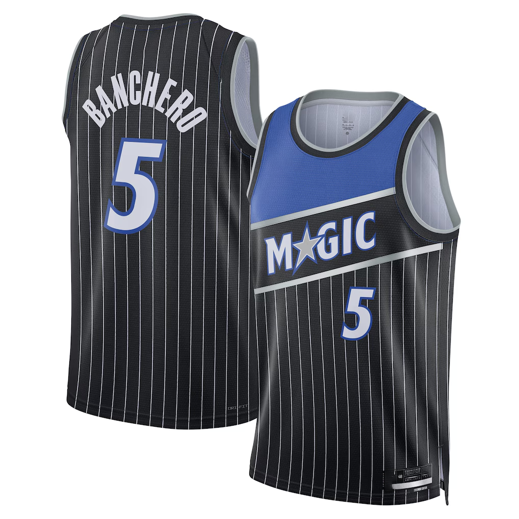 Kooe O.Magic #5 Paolo Banchero Black Swingman Jerseys - Statement Edition